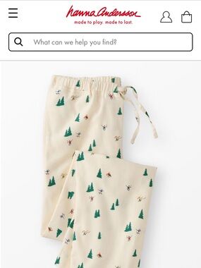 Hanna Andersson Cream Button-Up Shirt with Green Tree & Ski Print